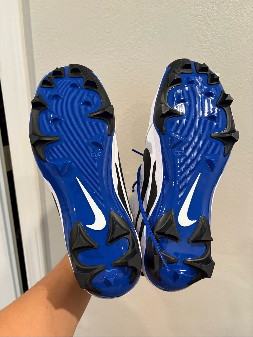Nike Alpha Menace Strong Men's Football Cleats Size 10 II5139-101 White/Blue New - Picture 10 of 13